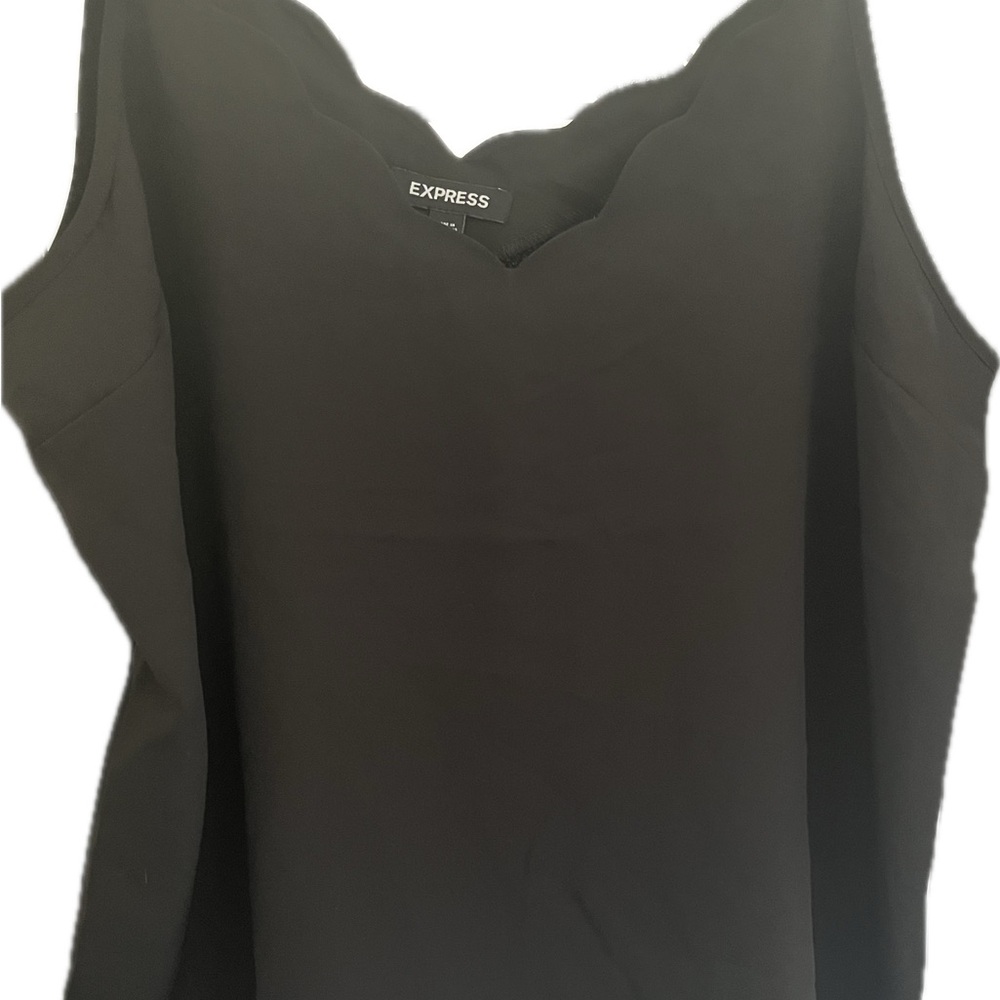 Express Black Scallop-Edge Camisole/Tank Sz Large